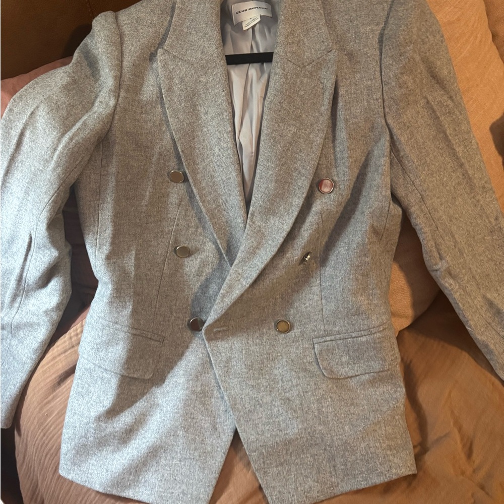 Grey Double Breasted Blazer